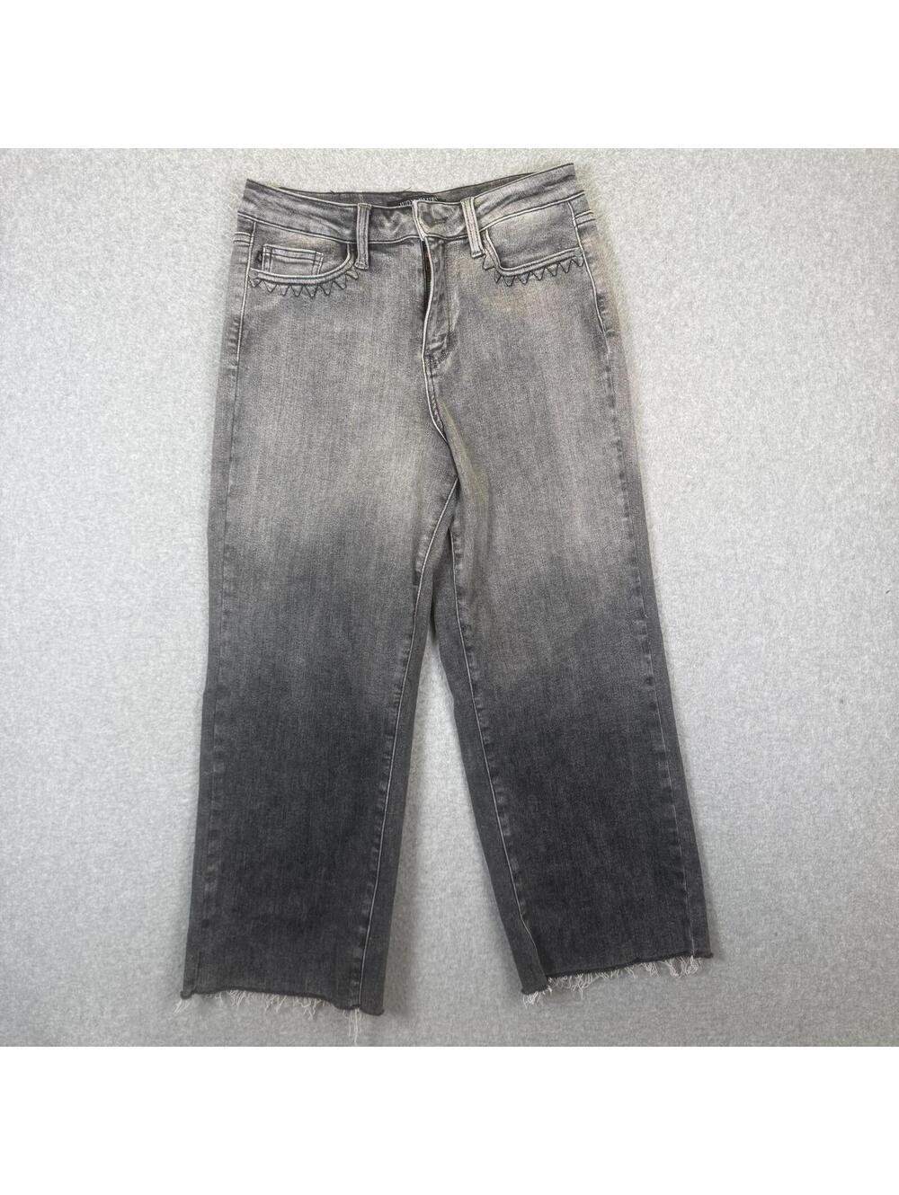 Judy Blue LA Jeans Women's Size 7/28 Gray Wide Cropped Jeans